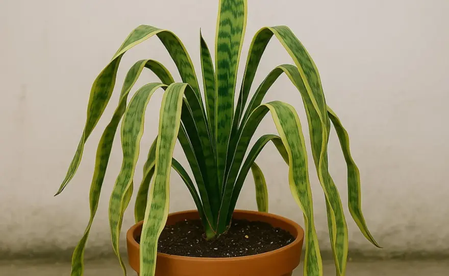 Sansevieria con hojas largas - causas y cómo corregirlo